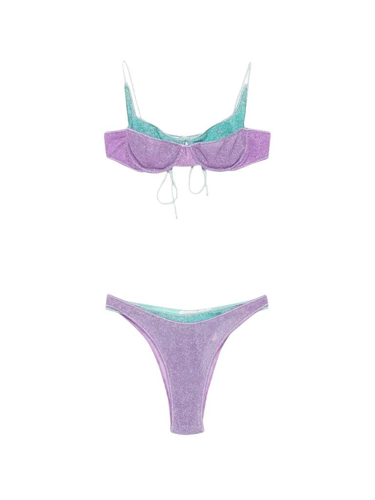 Oséree glitter-effect underwired bikini