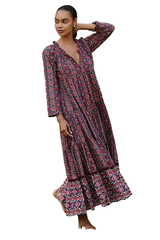 Ro's Garden Sonia 100% Cotton Maxi Dress