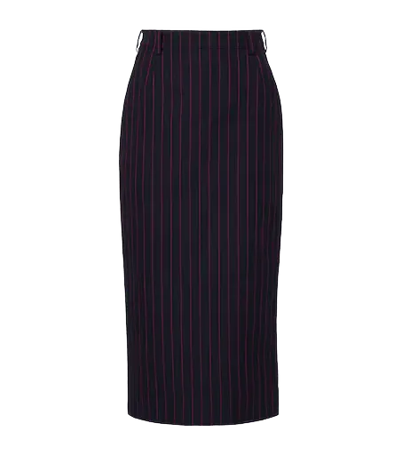 Pinstripe virgin wool pencil skirt