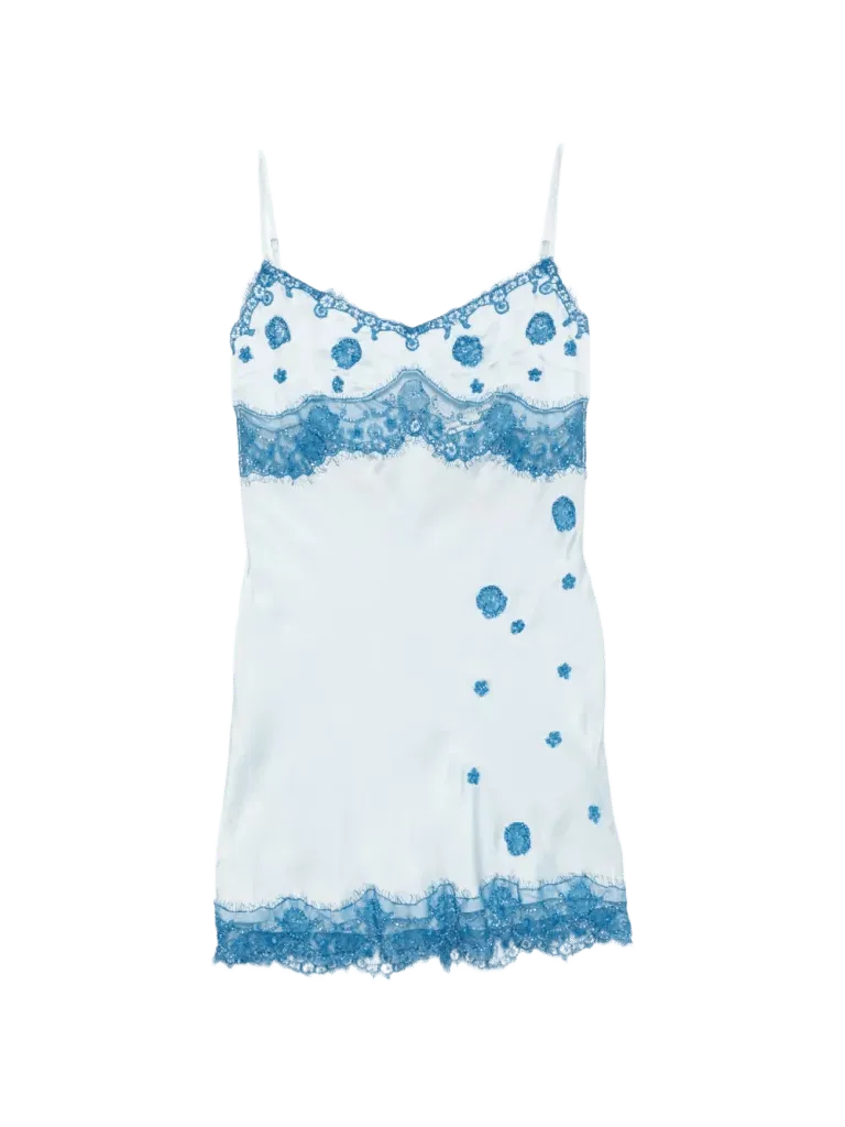 Asta Resort beaded lace-trim mini dress