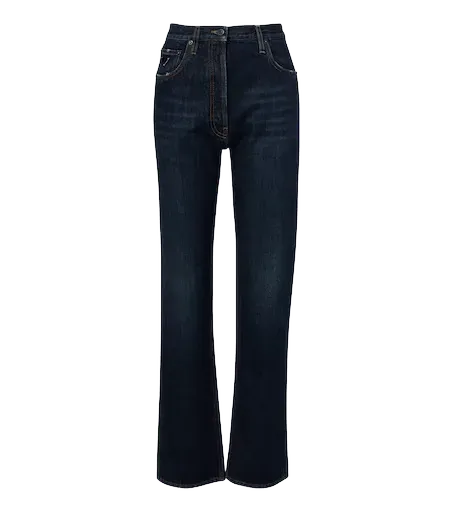 Mid-rise straight jeans