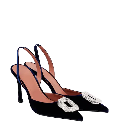 Camelia crystal-embellished slingback pumps