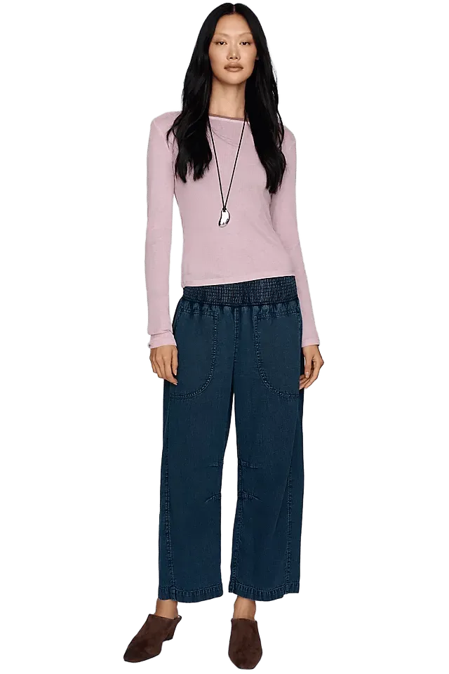Pilcro Reese Smocked Pull On Barrel Jeans