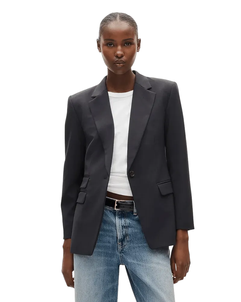 Single-button blazer in lightspun wool blend