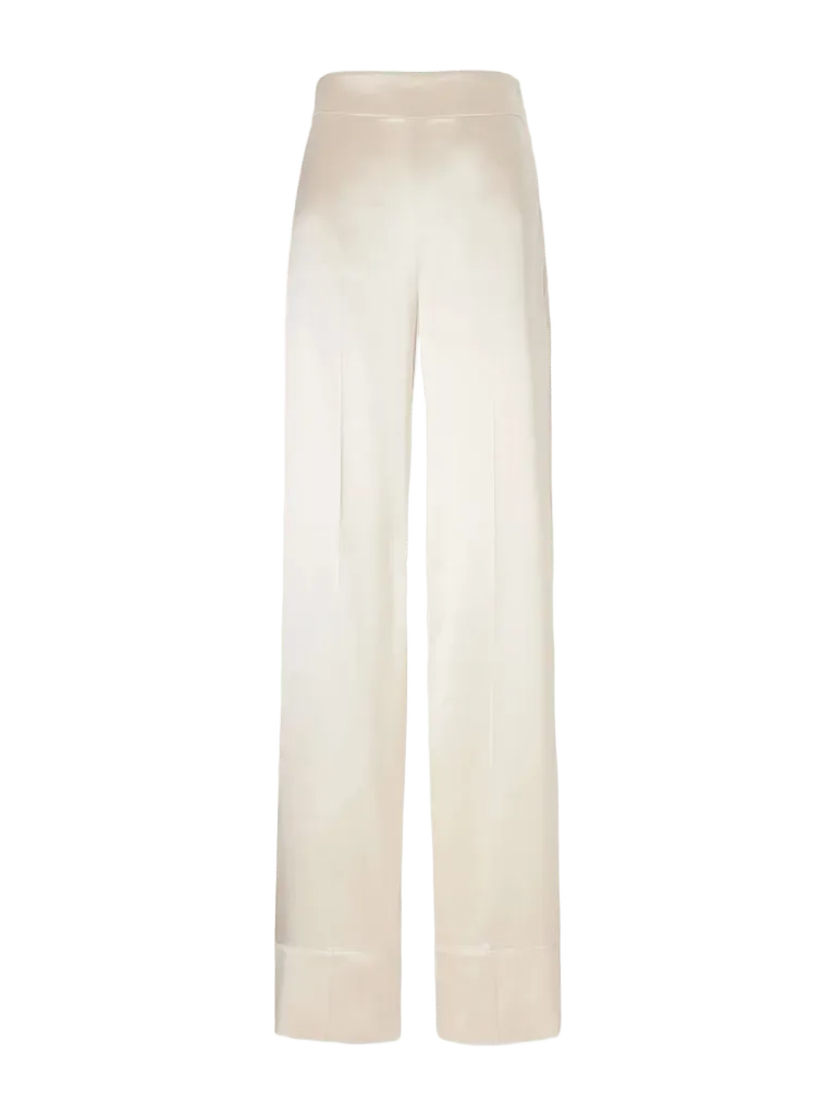 Dijon silk-satin mid-rise straight-leg pants