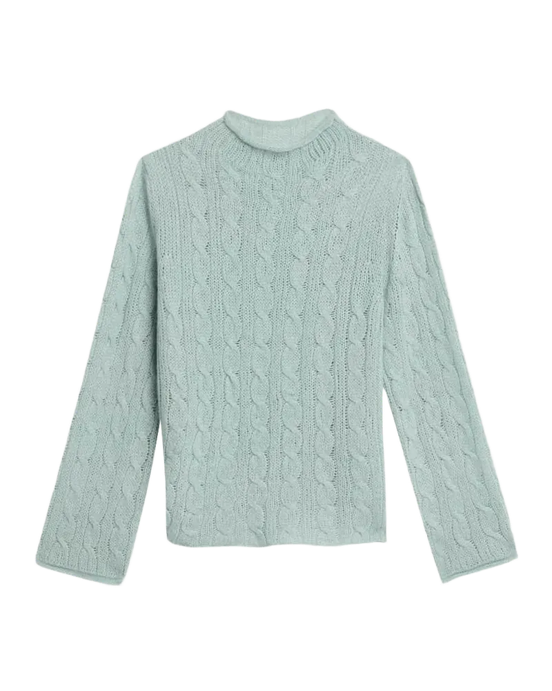 Cable-Knit Mock-Neck Sweater