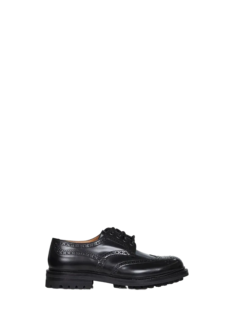 Church'S Longwing Brogue Derby Shoe — Black