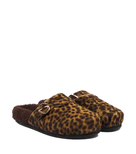 Vasilitsa shearling-trimmed calf hair clogs