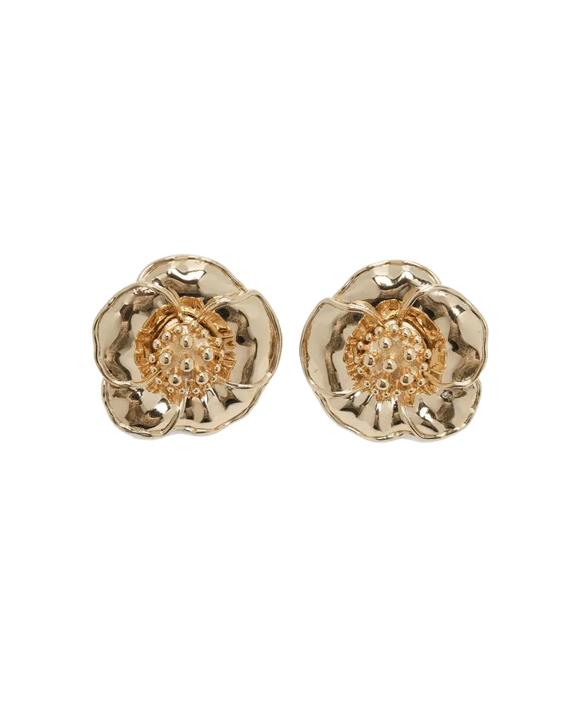 Gold Flower Stud Earrings