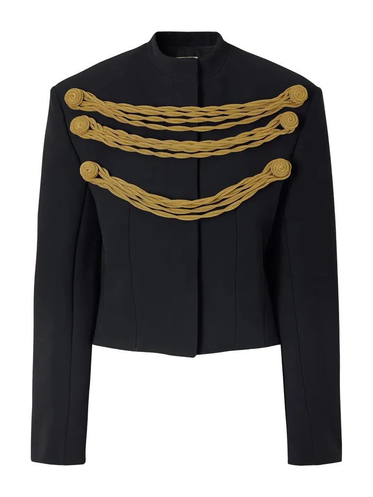 York cord-detailed crepe jacket