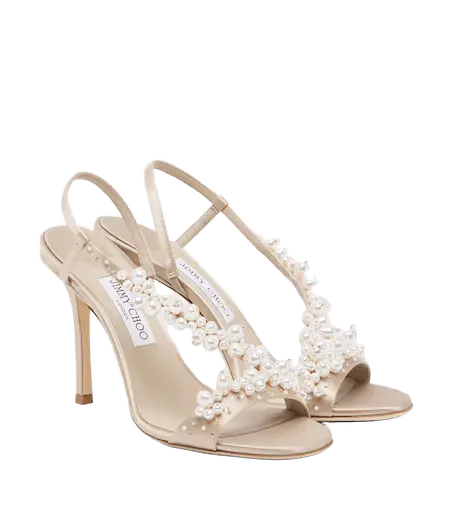 Irina embellished satin slingback sandals