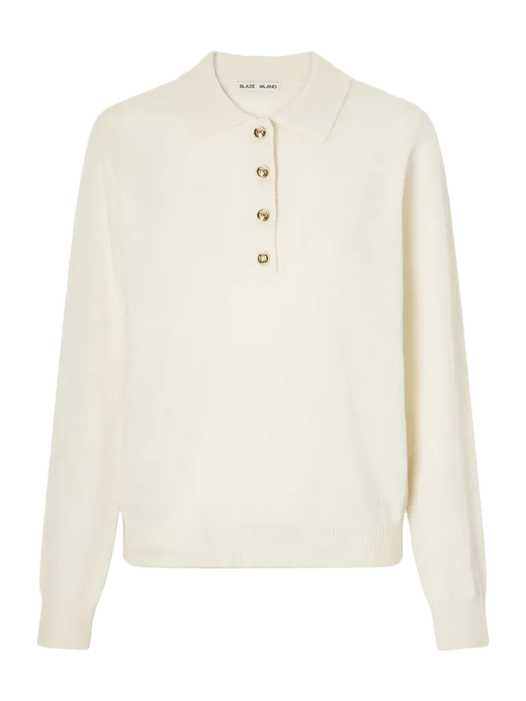 Highland wool and cashmere-blend polo sweater