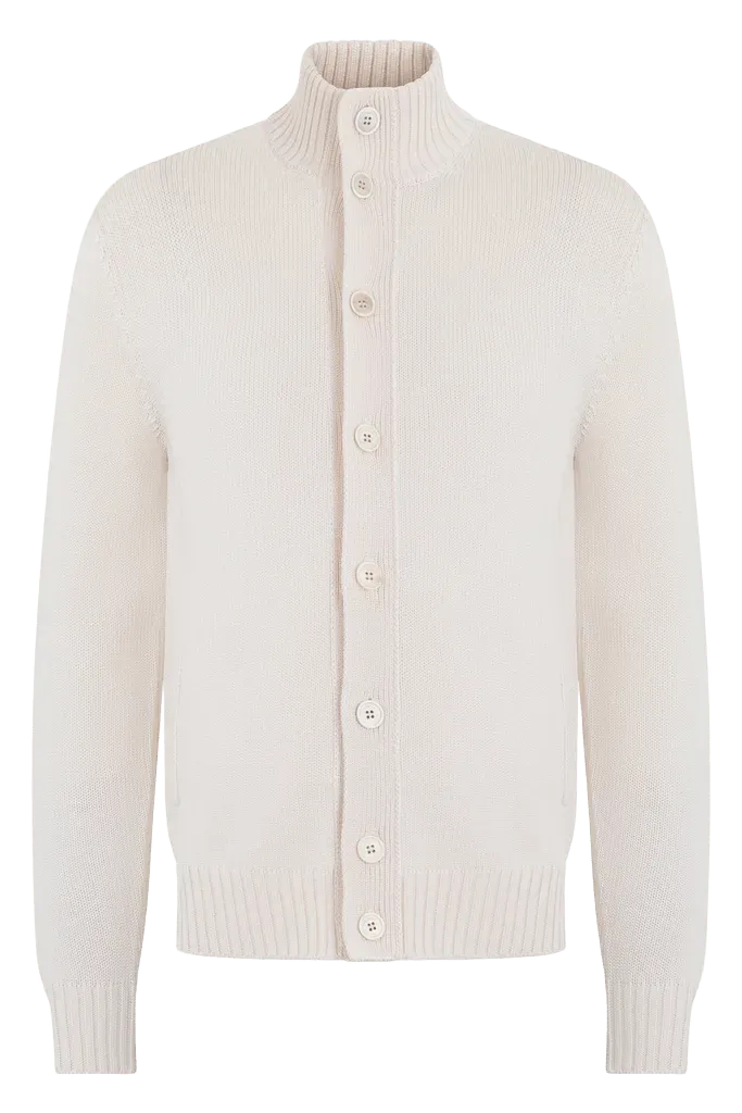 Slowear Virgin Wool Cardigan — Beige