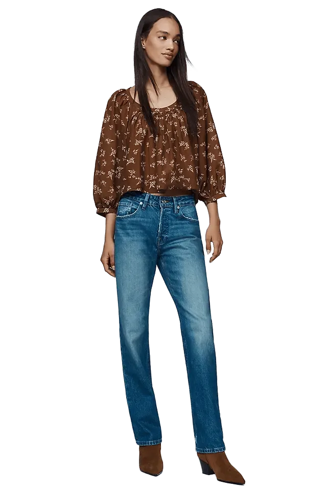 Good American Mid-Rise Straight-Leg Jeans
