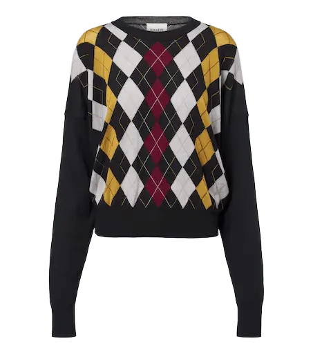 Tammy wool and silk argyle sweater