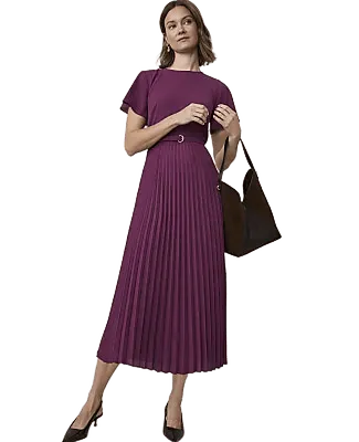 Pleated Flare Midi Dress
