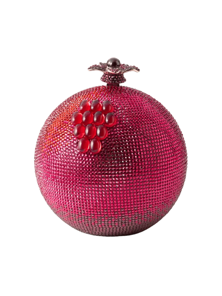 Pomegranate crystal-embellished gold-tone clutch - bright pink - One Size