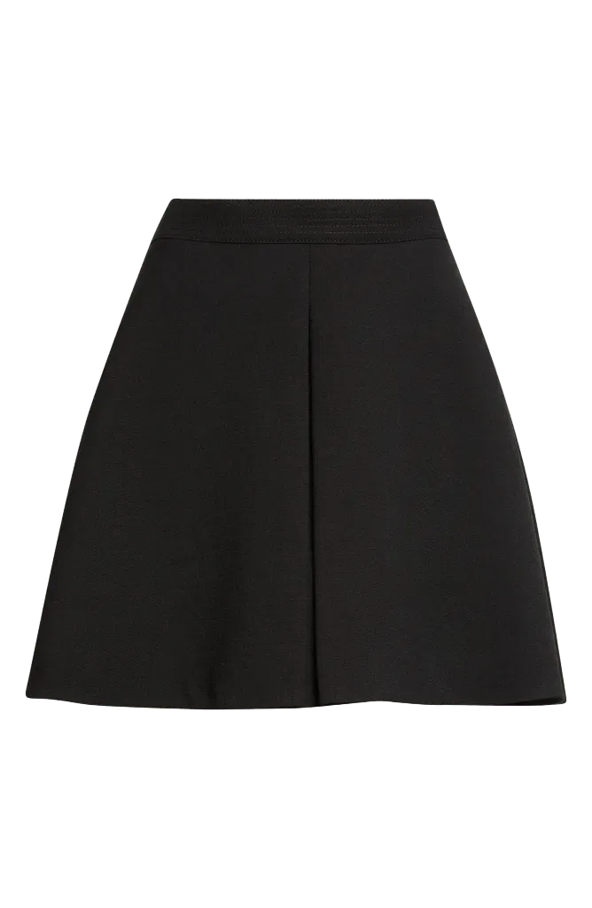 Lightweight Natté Virgin Wool A-Line Skirt
