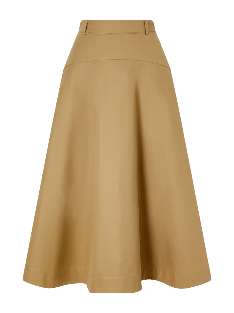 A-Line cotton midi skirt