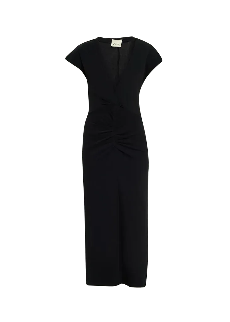 Isabel Marant Nadra Gathered Waist Jersey Midi Dress