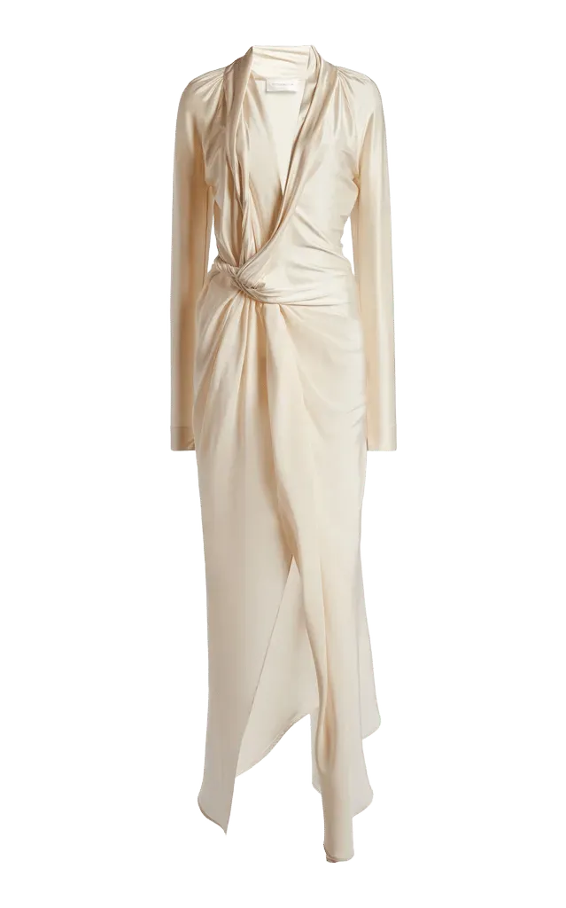 Lea Twist-Detail Satin Midi Dress