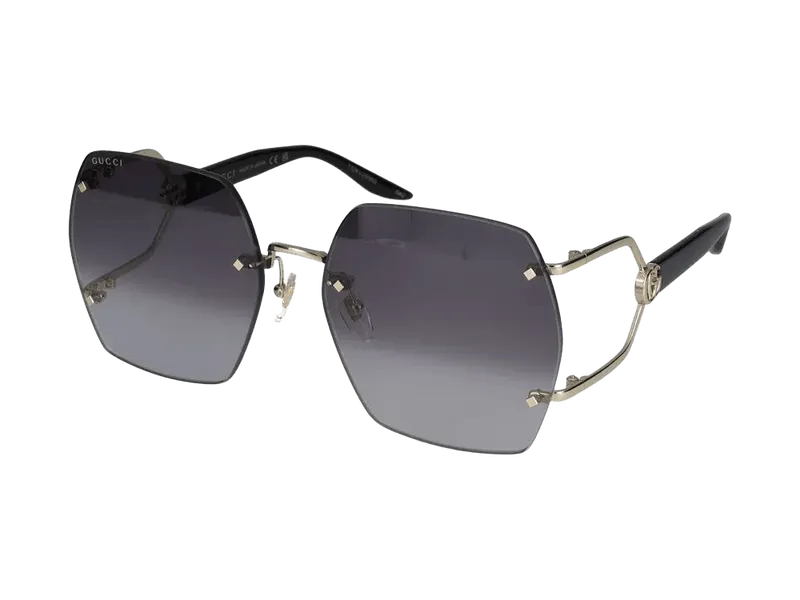 Gucci GG1562S Oversized Rimless Metal Sunglasses — Gold