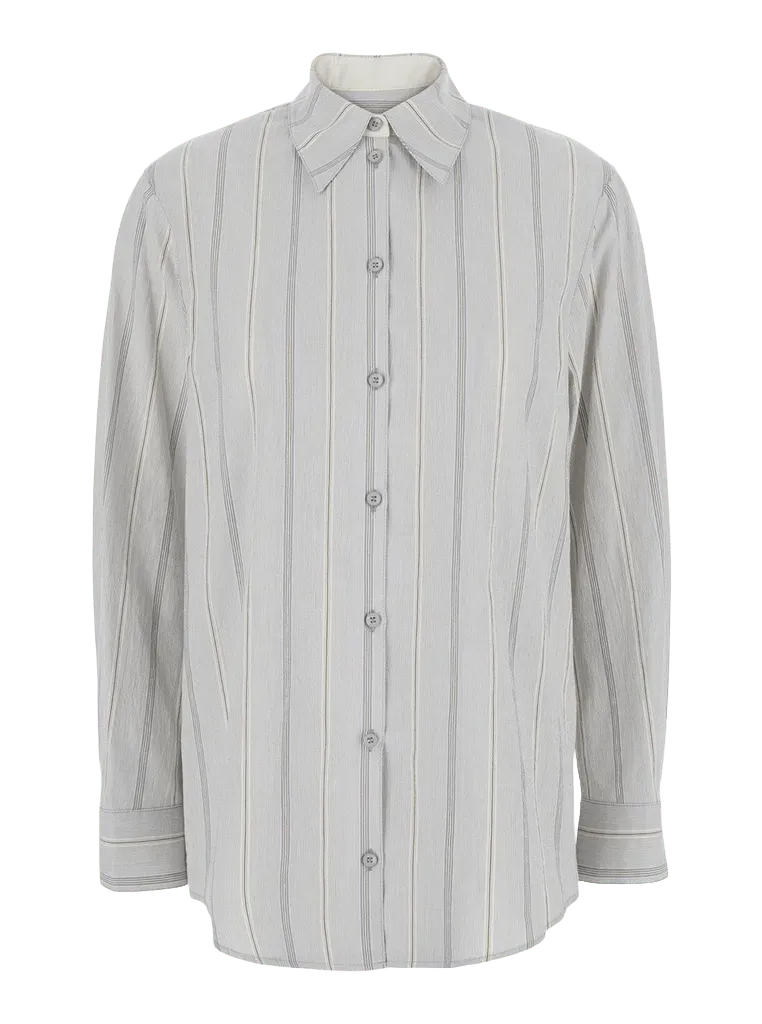Low Classic Striped Cotton Shirt — Blue