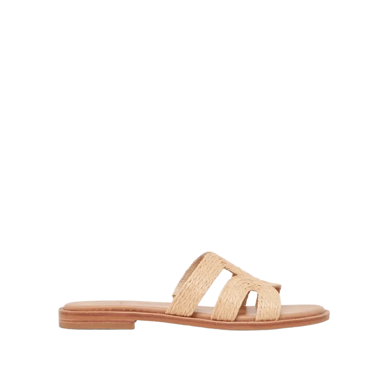 EMON WIDE SANDALS LT NATURAL RAFFIA