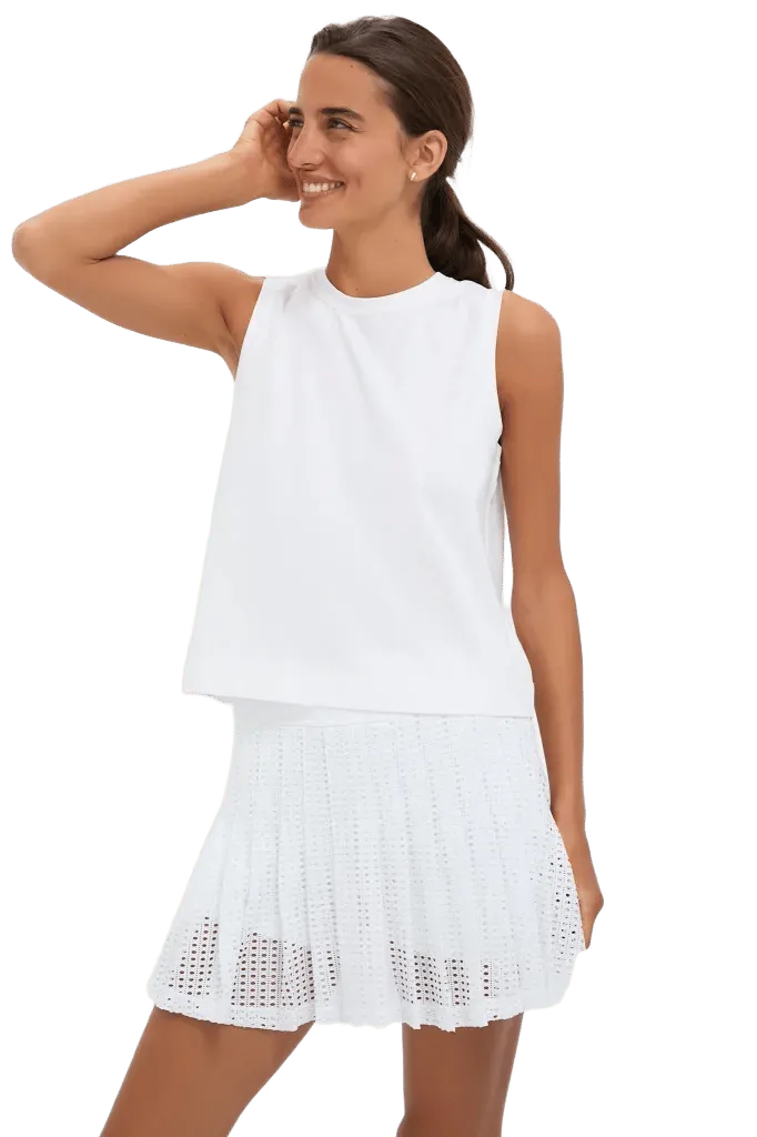 White Performance Cotton Sasha Tank
