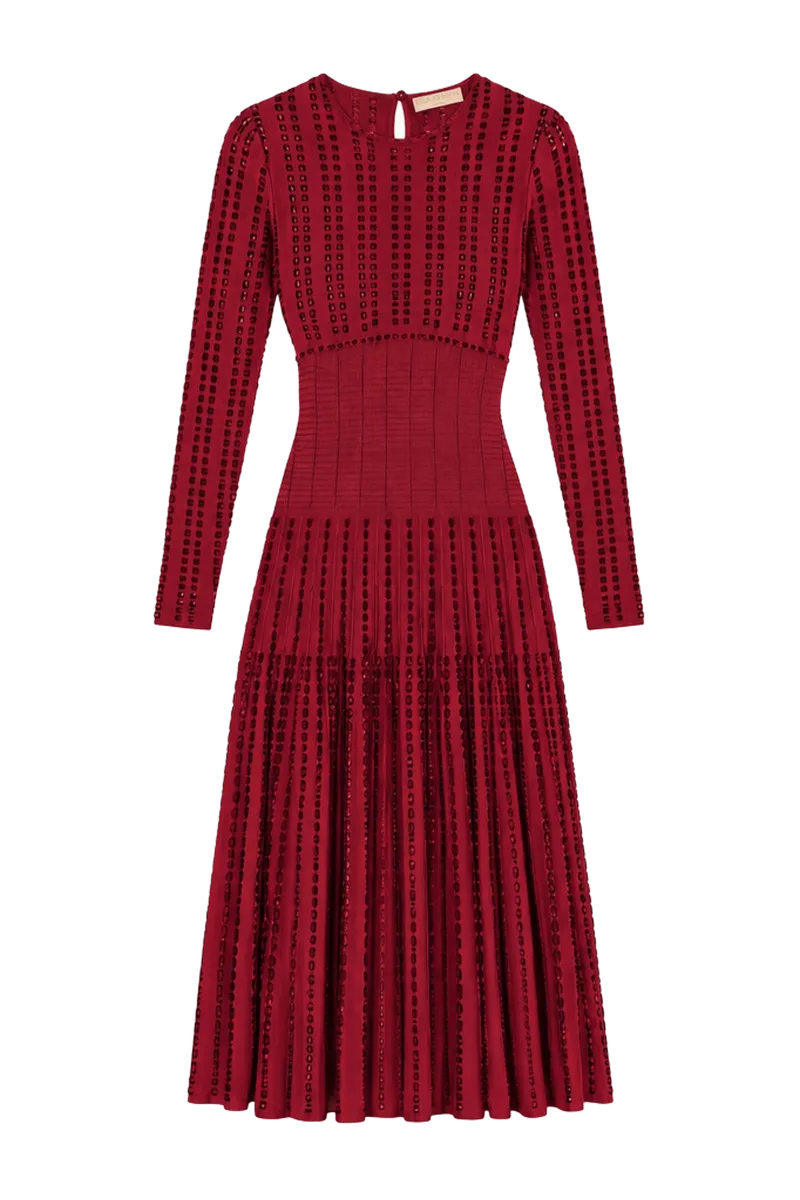 Maribel Knit Dress - Garnet