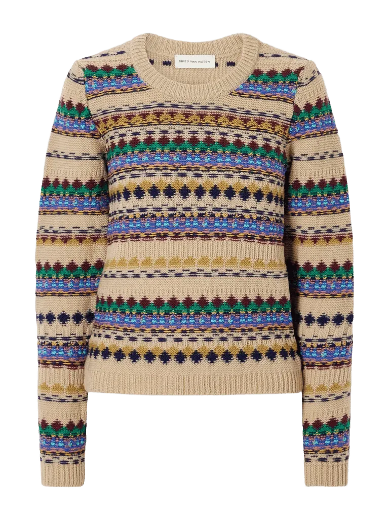 Intarsia wool sweater