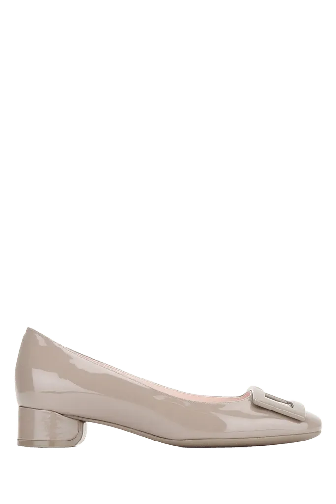Roger Vivier Roundy Lacquered Heel — Beige