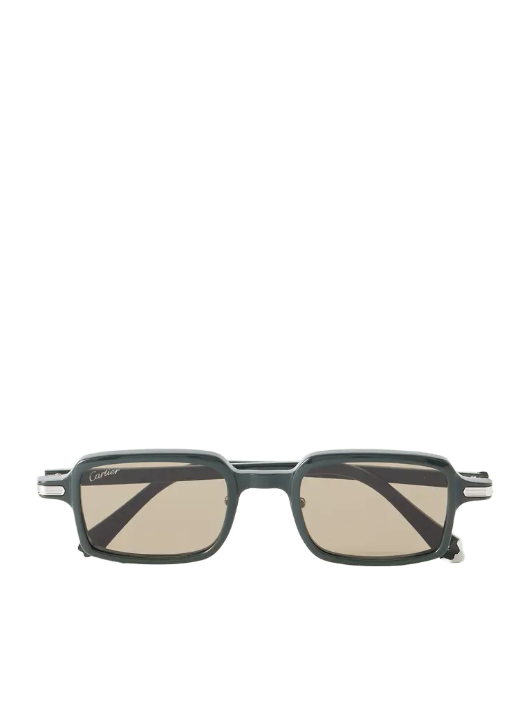 Première de Cartier square-frame recycled-acetate sunglasses - green - One Size