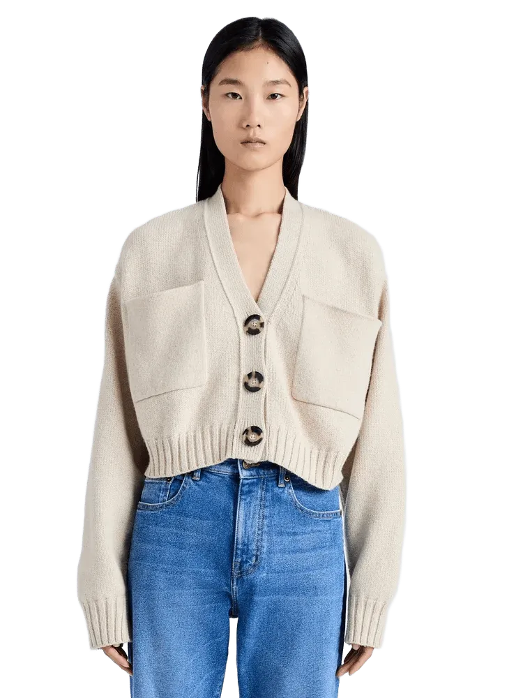 Sofia Cardigan in Eco Cashmere - Oatmeal