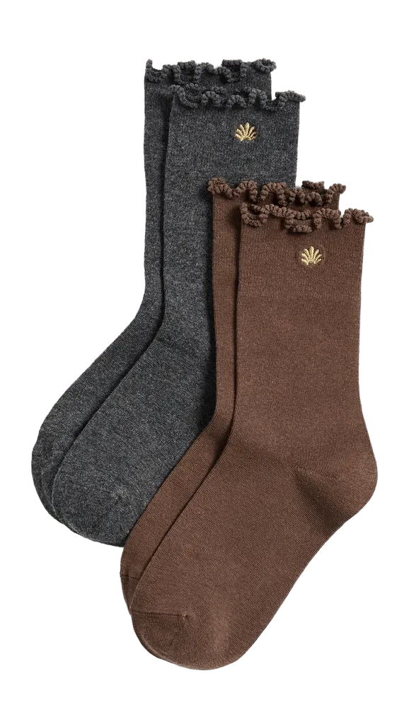 Ruffle Hem Socks 2 Pack