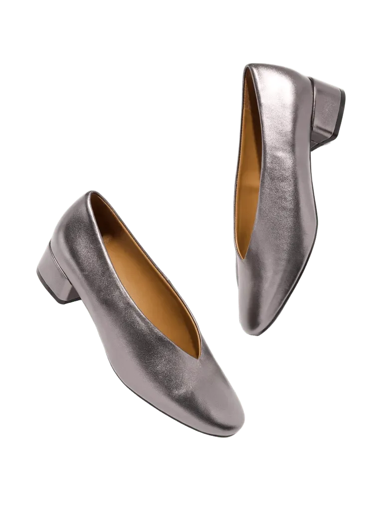 Winona Metallic Nappa Block Heel Pumps