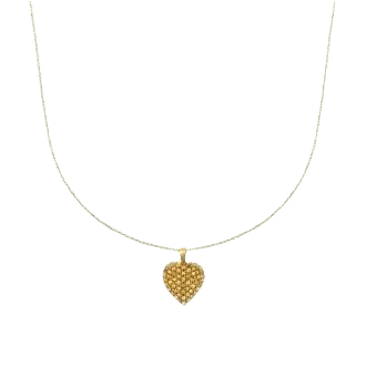 Petite Natural Color Mesh Heart Necklace