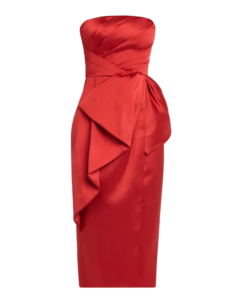 Dorothea Draped Strapless Midi Dress