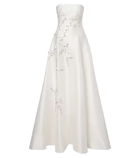 Bridal embellished strapless bustier gown