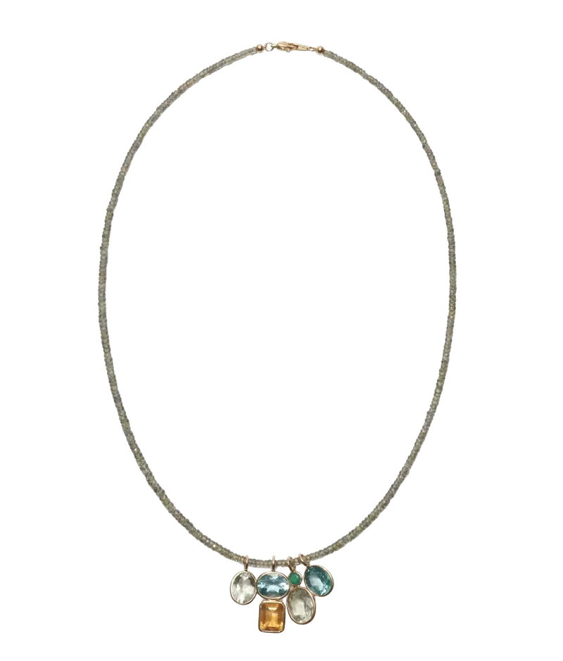 Fine Mood Charm Necklace in Green Sapphire