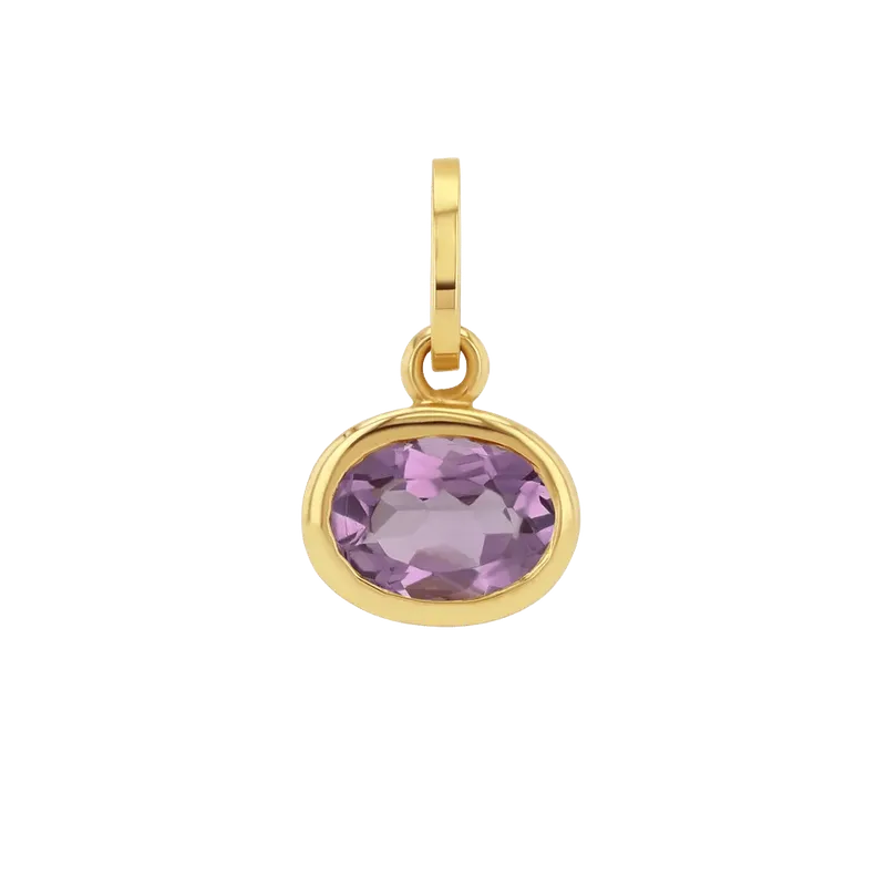 Amethyst Oval Birthstone Charm