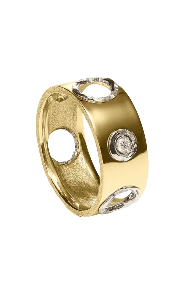 EN Open 18K Yellow Gold Diamond Ring
