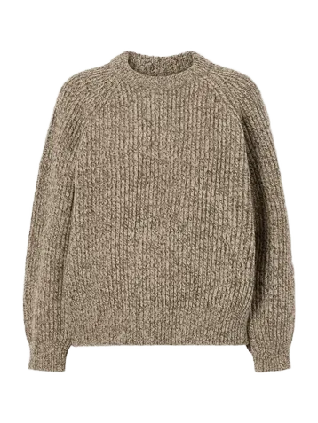 Ribbed mélange wool sweater