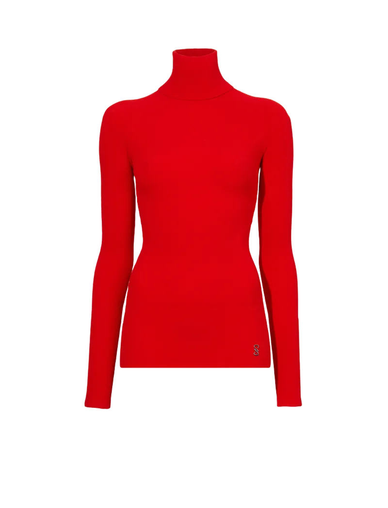 Fox Top In Matte Viscose Rib - Red