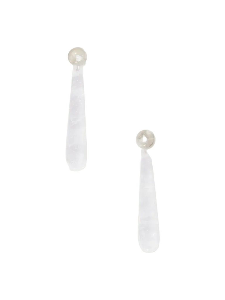 Angelika medium sterling silver and quartz earrings