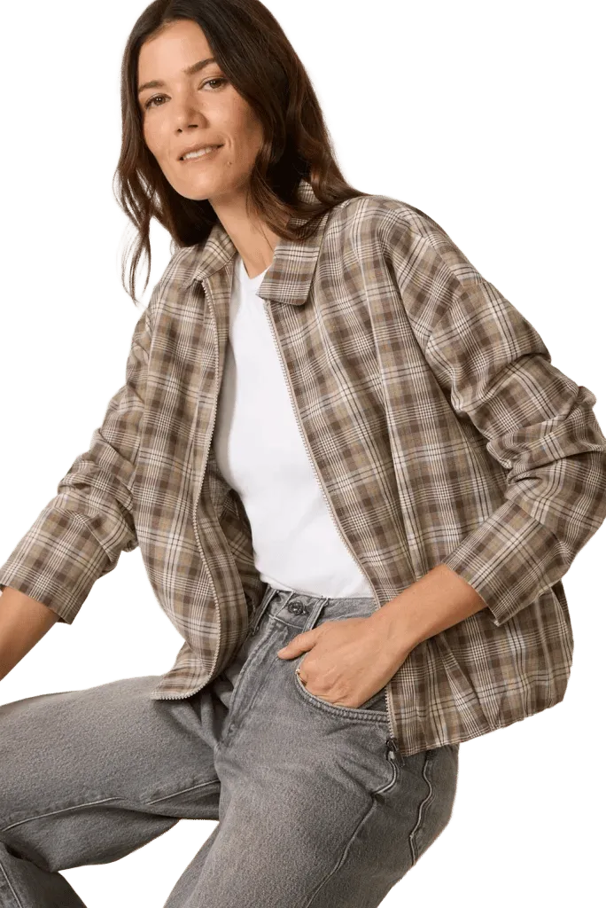 Vivienne Plaid Zip Up Jacket