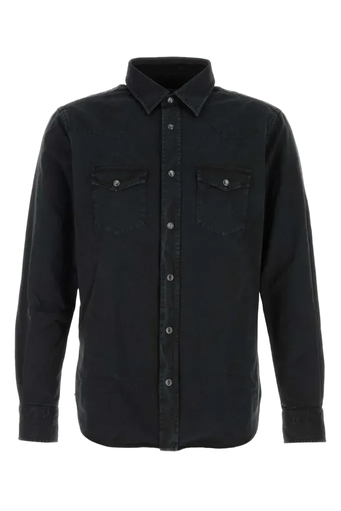 Tom Ford Peach Twill Shirt — Black