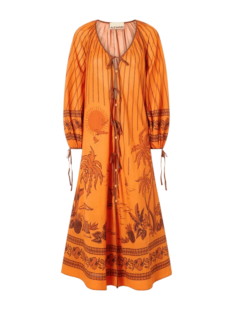 Boathouse printed cotton-voile midi dress