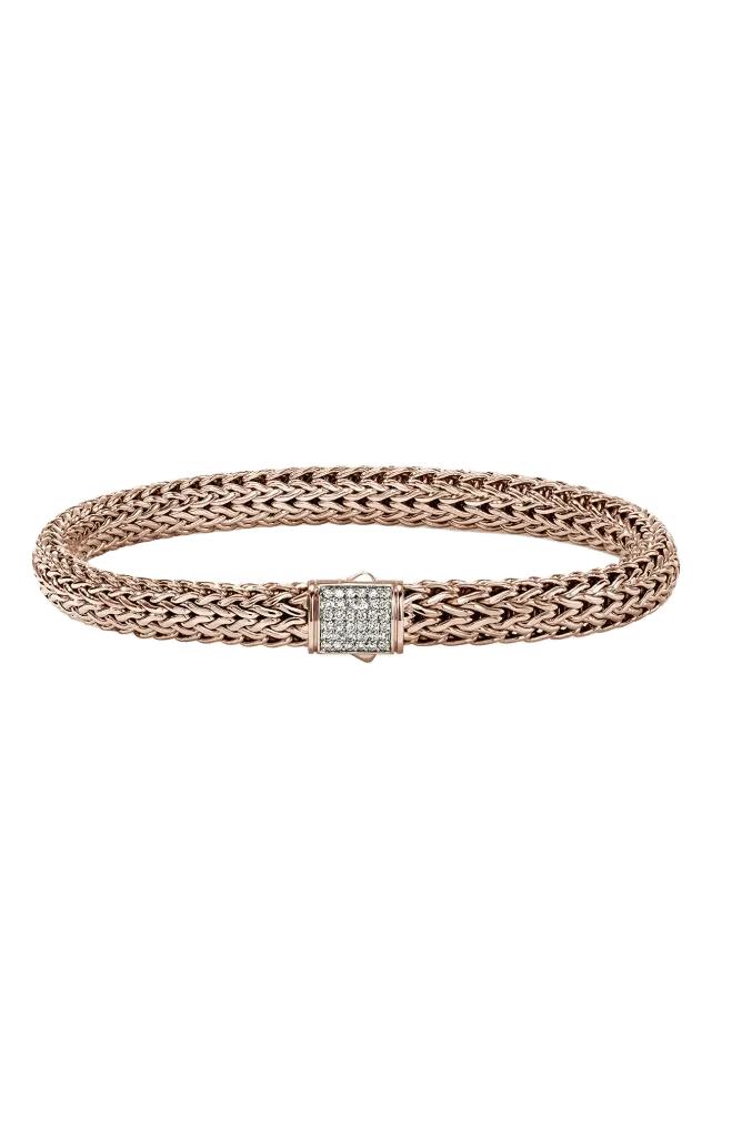 Icon Bracelet, 14K Rose Gold, Diamonds
