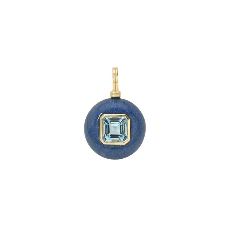 3.38ct Asscher Aquamarine in Trolleite Lollipop Charm